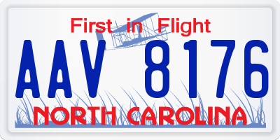 NC license plate AAV8176