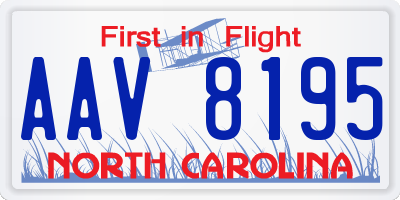 NC license plate AAV8195