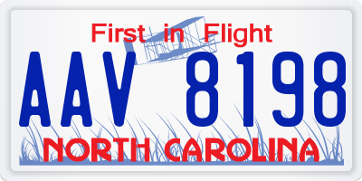 NC license plate AAV8198