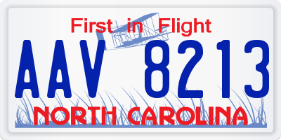 NC license plate AAV8213