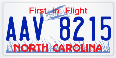 NC license plate AAV8215