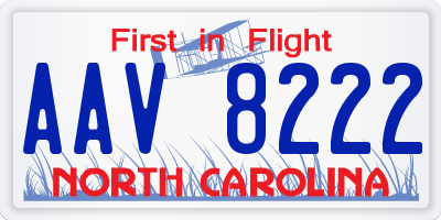 NC license plate AAV8222