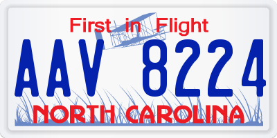 NC license plate AAV8224