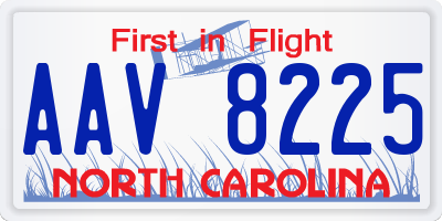NC license plate AAV8225