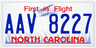 NC license plate AAV8227