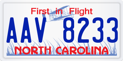 NC license plate AAV8233