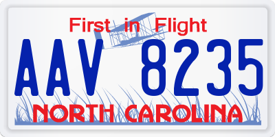 NC license plate AAV8235