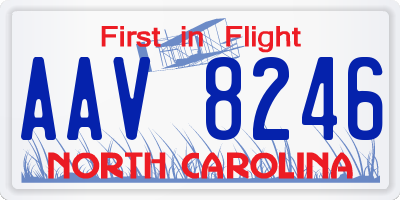 NC license plate AAV8246