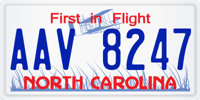 NC license plate AAV8247