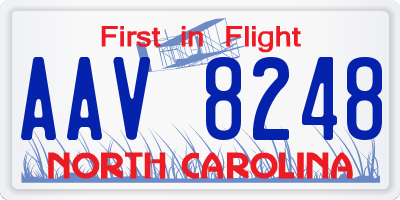 NC license plate AAV8248