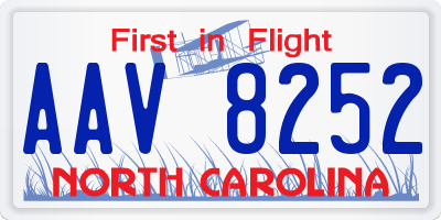 NC license plate AAV8252
