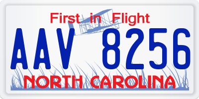 NC license plate AAV8256