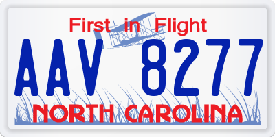 NC license plate AAV8277