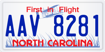 NC license plate AAV8281