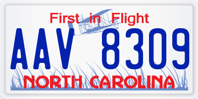 NC license plate AAV8309