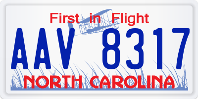 NC license plate AAV8317