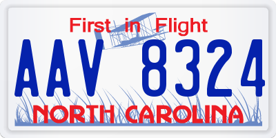 NC license plate AAV8324