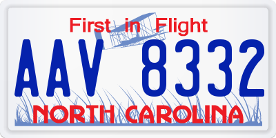 NC license plate AAV8332