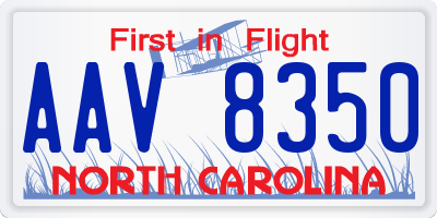 NC license plate AAV8350