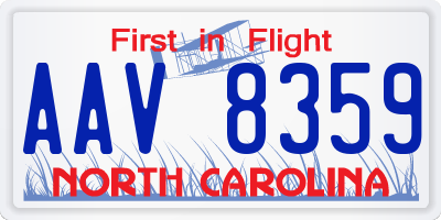 NC license plate AAV8359