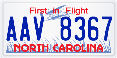 NC license plate AAV8367