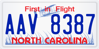 NC license plate AAV8387