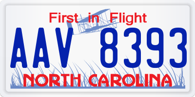 NC license plate AAV8393