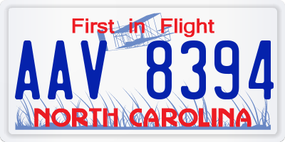 NC license plate AAV8394