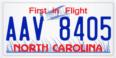 NC license plate AAV8405