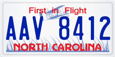 NC license plate AAV8412