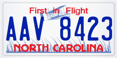 NC license plate AAV8423