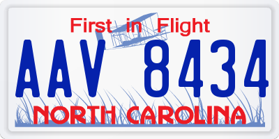 NC license plate AAV8434