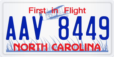 NC license plate AAV8449