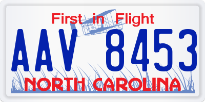 NC license plate AAV8453