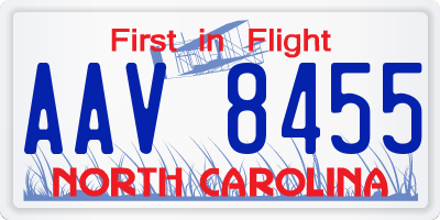 NC license plate AAV8455