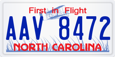 NC license plate AAV8472