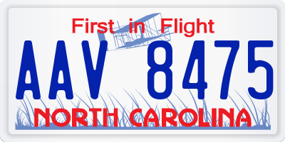 NC license plate AAV8475