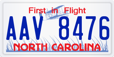 NC license plate AAV8476