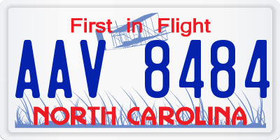 NC license plate AAV8484