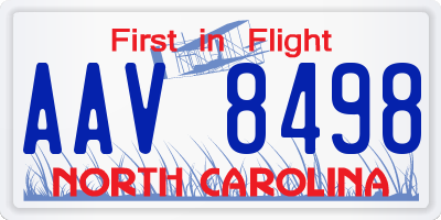 NC license plate AAV8498