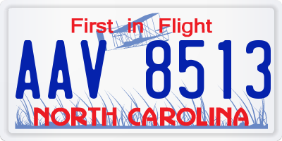 NC license plate AAV8513