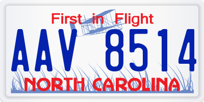 NC license plate AAV8514
