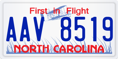 NC license plate AAV8519