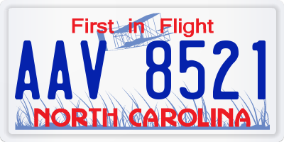NC license plate AAV8521