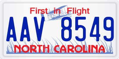 NC license plate AAV8549