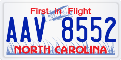 NC license plate AAV8552