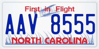 NC license plate AAV8555