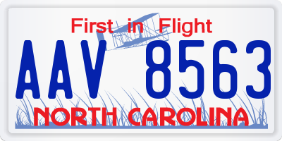 NC license plate AAV8563