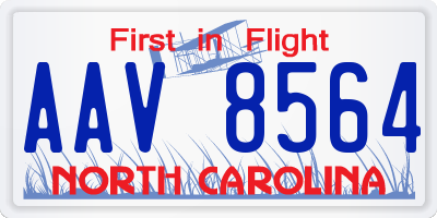 NC license plate AAV8564