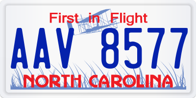 NC license plate AAV8577